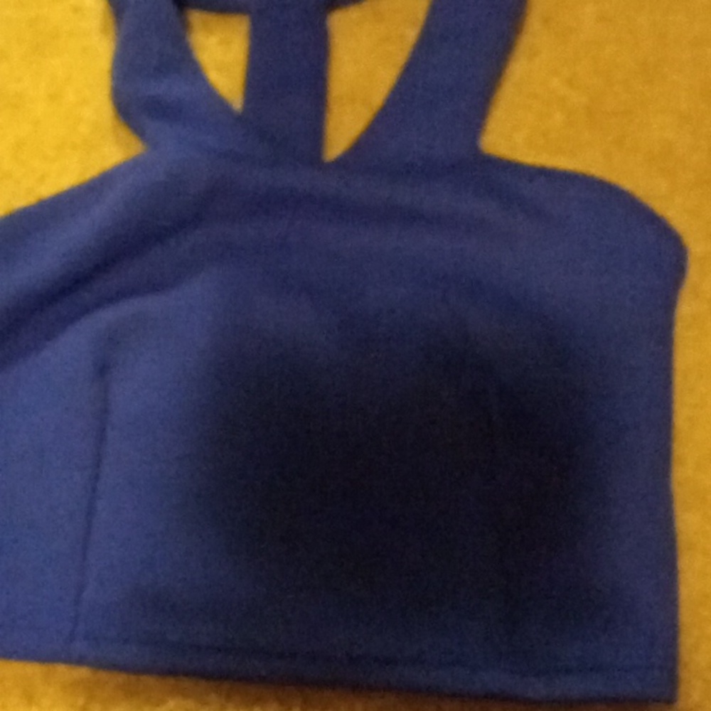 Blue halter top. Retro